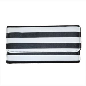 Kut from the Kloth Black and White Striped Tri-Fold Wallet